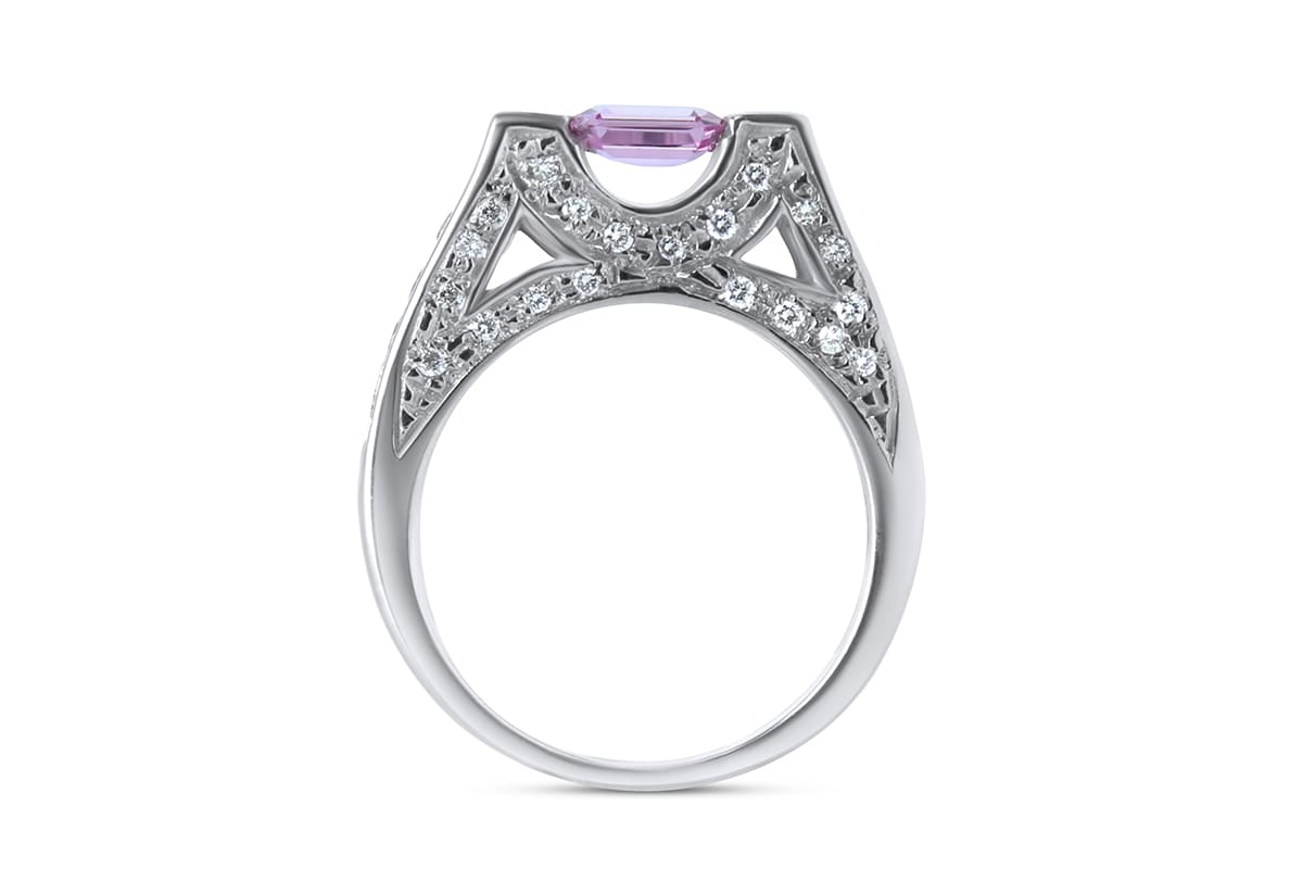 Diamond and pink deals sapphire ring