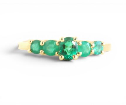 Natural Emerald Ring in 18K Gold